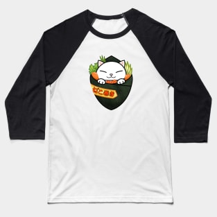 Chubby Cat Temaki Sushi Baseball T-Shirt